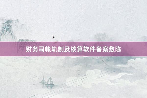 财务司帐轨制及核算软件备案敷陈